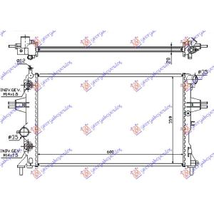 HLADNJAK MOTORA 1.4 - 1.6 - 1.8 AUT.+AC (60x37 OPEL ASTRA G (1998-2004) (OEM: 1300196, 1300214, 93177121)