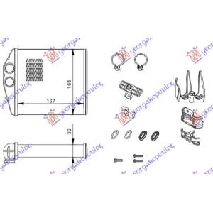 GREJAC KABINE (B) +/ - AC (167x168) OPEL TIGRA CABRIO TWINTOP (2004-2009) (OEM: 1618222)