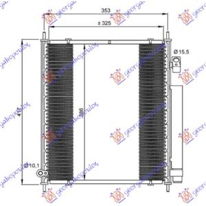 HLADNJAK KLIME 1.2 - 1.4 BENZIN - 04 (325x395x16) HONDA JAZZ (2001-2008) (OEM: 80110-SAA-003, 80110SAA003)