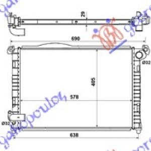 HLADNJAK MOTORA 1.4 - 1.6CC +A/C (57.8x40) MINI COOPER/ONE (R50/R53) (2002-2006) (OEM: 1710.1475550, 17101475550)