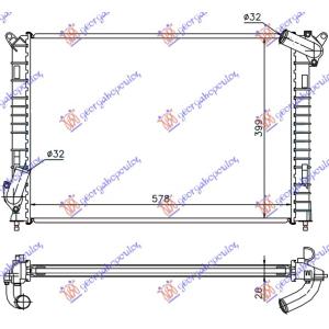 HLADNJAK MOTORA 1.6cc (S) (+/-AC) (57.7x39.7) (NRF) MINI COOPER/ONE 2002-2006 (R50/F53) (OEM: 17117541091)