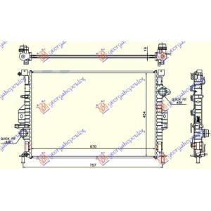 HLADNJAK MOTORA BENZIN/DIZEL MANUALNI (670x454x16) FORD MONDEO (2007-2011) (OEM: 1457605, 1582563, 6G918005DC)