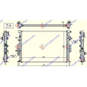 HLADNJAK MOTORA BENZIN/DIZEL AUTO (670x449) FORD MONDEO (2007-2011) (OEM: 1433321, 1778038, 36002451)