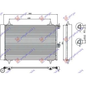 HLADNJAK KLIME 1.6 HDi (520x360x17) (MARELLI) CITROEN BERLINGO 2002-2008 (MF) (OEM: 6455CN)