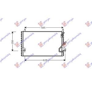 HLADNJAK KLIME 2.0i - 2.0 - 2.2 DIZEL (61.8x35.8) MERCEDES 190E (W201) (1984-1993) (OEM: 2018302770)