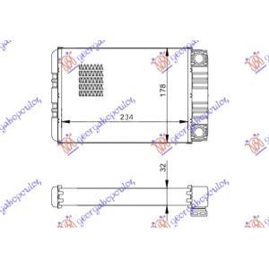 GREJAC KABINE (B) +/ - AC (235x178) MERCEDES C CLASS (W203) SDN/S.W. (2000-2003) (OEM: 2038300161)