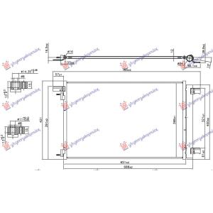 HLADNJAK KLIME 1.6 BENZIN (651x398x12) PEUGEOT 308 (2008-2013) (OEM: 6455HW)