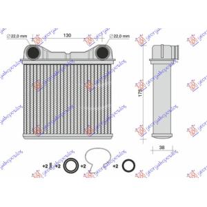 GREJAC KABINE - AC ZADNJI DEO 131x166x32 MERCEDES ML (W164) (2005-2011) (OEM: 1648300261, A1648300261)