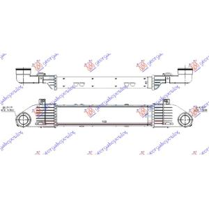 HLADNJAK INTERKULERA 3.2 CDi DIZEL 530x115x65 MERCEDES S CLASS (W220) (1998-2005) (OEM: 2205000000)