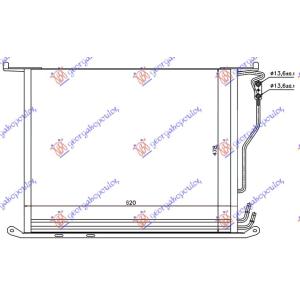 HLADNJAK KLIME A/C BENZIN - DSL (58x48x16) MERCEDES S CLASS (W220) (1998-2005) (OEM: 2205000054, 2205000154, 2205000854)