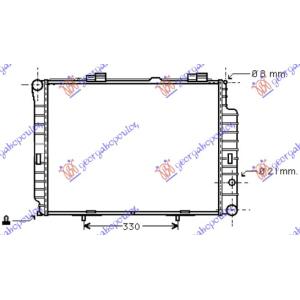 HLADNJAK MOTORA 2.4/3.2 BENZIN - 2.0/2.5D (+/-AC) (640x490)) (MAHLE BEHR) MERCEDES E CLASS 1996-1999 (W210) (OEM: 2105000803, A2105000803)