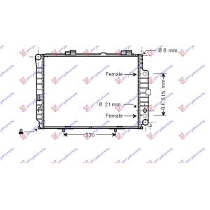 HLADNJAK MOTORA 3.0TD AUTO (64x48.9) MERCEDES E CLASS (W210) (1996-1999) (OEM: 2105003203, 2105006603)