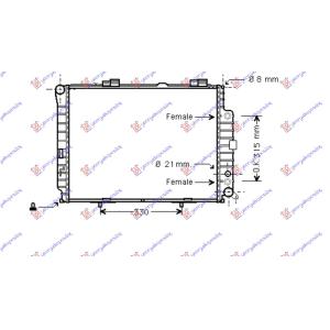 HLADNJAK MOTORA 3.0 DIZEL (AUTO) (640x489) (NRF) MERCEDES E CLASS 1996-1999 (W210) (OEM: 2105003203, 2105006603)
