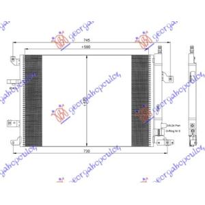 HLADNJAK KLIME BENZIN - DIZEL (59.5x43) VOLVO S60 (2000-2010) (OEM: 30648954, 30781281, 31267200)