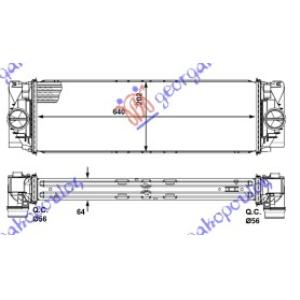 HLADNJAK INTERKULERA 2.1 - 3.0 CDi (64x202x64) MERCEDES SPRINTER 209-524 (W906) (2006-2013) (OEM: 9065010201)