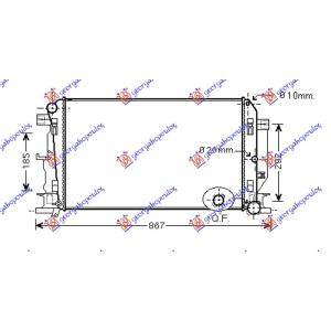 HLADNJAK MOTORA 2.2 CDi+AC (M) (67.7x41.5x34)MAN MERCEDES SPRINTER 209-524 (W906) (2006-2013) (OEM: 9065000102, 9065000202)