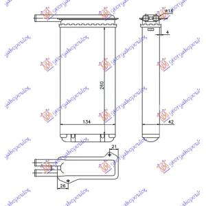 GREJAC KABINE (M) +/ - AC (265x134) FORD ESCORT (1990-1992) (OEM: 93578, 1050091)