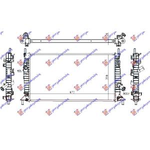 HLADNJAK MOTORA ZA SVE MODELSE BENZIN (MAN/AUTO) (+/-AC) (67x37.2) (VALEO) VOLVO S40 (2004-2007) (OEM: 1305492, 1309414, 1354177)