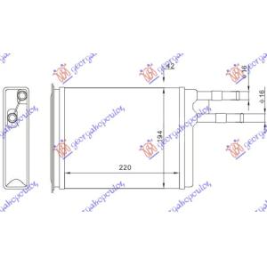 GREJAC KABINE (M) +/ - AC (220x194)DELPHI CITROEN JUMPER (1994-2002) (OEM: 644893)