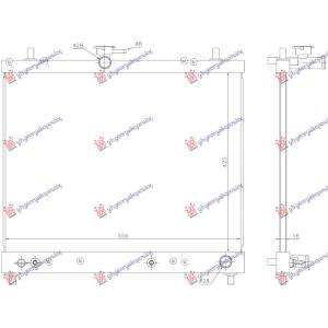 HLADNJAK MOTORA 1.5i 16V (MAN/AUTO) (42.5x55.5) (KOYO) DAIHATSU TERIOS 2006- (J2/F7) (OEM: 16400-B1140, 16400-B1151, 16400B1140)