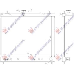 HLADNJAK MOTORA 1.5i 16V (MAN/AUTO) (42.5x55.5) (VALEO) DAIHATSU TERIOS 2006- (J2/F7) (OEM: 16400-B1140, 16400-B1151, 16400B1140)