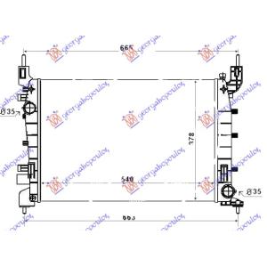 HLADNJAK MOTORA 1.4 i - 8V +/ - AC (54x37.5x28) FIAT LINEA (2007-2013) (OEM: 51784706)