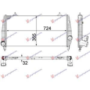 HLADNJAK INTERKULERA 2.2 DIZEL (724x366) PEUGEOT 807 (2002-2014) (OEM: 0384L5, 1401065180)
