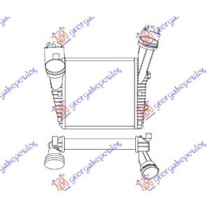 HLADNJAK INTERKULERA 3.0 TDi (286x292x50) Desna str. PORSCHE CAYENNE (2003-2010) (OEM: 7L6145804, 7L6145804A, 7P0145804A)