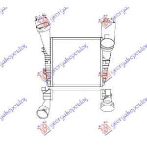 HLADNJAK INTERKULERA 2.5 - 3.0 - 5.0 TDi - 4.5i 24V Leva str. PORSCHE CAYENNE (2003-2010) (OEM: 7L0145803A, 7L6145803C, 7L6145803D)