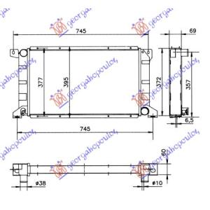 HLADNJAK MOTORA 2.5 TD (60x33.5) FORD TRANSIT (1992-1995) (OEM: 6640240, 6912241, 92VB8005CC)