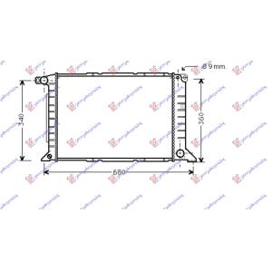 HLADNJAK 2.5TDI +/ - A/C (53.8x35.9) FORD TRANSIT (1995-2000) (OEM: 10239201671829, 97VB8005AD)