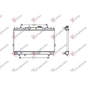 HLADNJAK MOTORA 1.6 - 2.0i16V (37.5x67x1.9 HYUNDAI ELANTRA (2004-2007) (OEM: 25310-2D500, 253102C106, 253102D500)