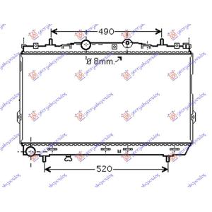 HLADNJAK MOTORA 2.0 CRDi +/ - A/C (37.5x67x26)MAN HYUNDAI ELANTRA (2004-2007) (OEM: 25310-2D400, 253102D400)