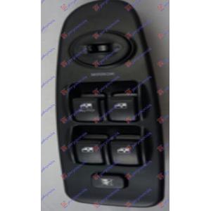 PREKIDAC U PREDNJIM VRATIM (4 TASTERA) (22 PIN) (NE ODGOVARA ZA GT) Leva str. HYUNDAI ELANTRA (2004-2007) (OEM: 93570-2D000, 935702D000)