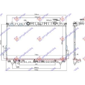 HLADNJAK MOTORA 2.4 16V - 2.7 V6 +/ - A/C A/T (72x4) HYUNDAI SANTA FE (2000-2005) (OEM: 25310-26050, 2531026050)