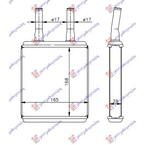 GREJAC KABINE (B) +/ - AC (168x165) HYUNDAI LANTRA J2 (1998-1999) (OEM: 97221-22000, 97221-22001, 9722122000)