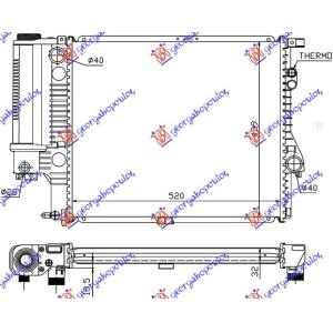 HLADNJAK MOTORA . MAN/AUT +A/C (52x44) BMW SERIES 5 (E39) (1996-2002) (OEM: 17111740699)