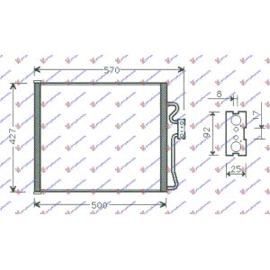 HLADNJAK KLIME BENZIN - 2.5TD - 97 (46x42.7 BMW SERIES 5 (E39) (1996-2002) (OEM: 64538391647)