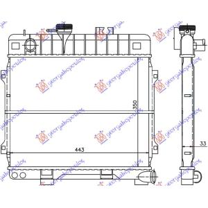 HLADNJAK MOTORA 1.6 - 1.8cc +/ - A/C (44x35) BMW SERIES 3 (E30) (1983-1987) (OEM: 17111151700, 17111152070, 17111152752)