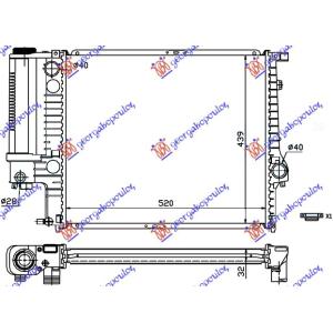 HLADNJAK MOTORA BENZIN MANUALNI - AC (440x330x32) BMW SERIES 5 (E34) (1988-1995) (OEM: 17111712978, 17111723537)