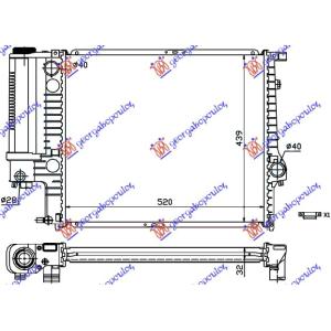 HLADNJAK MOTORA 1.6 - 1.8i/is (44x33) (=058906300) BMW SERIES 5 (E34) (1988-1995) (OEM: 17111719306)