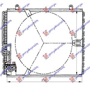 HLADNJAK KLIME BENZIN - DIZEL (57x45.3x3.0 BMW SERIES 5 (E34) (1988-1995) (OEM: 64538391316)