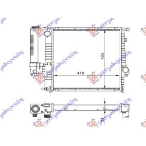 HLADNJAK MOTORA BENZIN MANUALNI+AC (440x440x32) MEHA BMW SERIES 3 (E36) SDN (1990-1998) (OEM: 1719263, 17111247145, 17111719263)