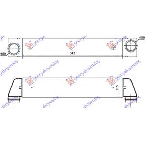 HLADNJAK INTERKULERA 2.0 - 2.5 - 3.0T.D (540x96x105) BMW SERIES 5 (E60/61) (2003-2010) (OEM: 17514710783, 17517795823)