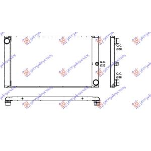 HLADNJAK MOTORA 2.0/2.5-3.0 DIZEL (AUTO) (+AC) (593x366x32) (NISSENS) BMW SERIES 5 2003-2010 (E60/E61) (OEM: 17117795878)