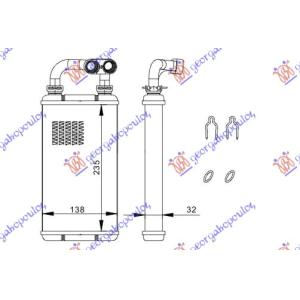 GREJAC KABINE (B) - AC (235x138) COMPACT BMW SERIES 3 (E36) COMPACT (1994-1998) (OEM: 64118373785)