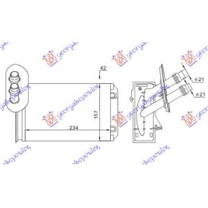 GREJAC KABINE (M) +/ - AC (234x157) VW GOLF IV (1998-2004) (OEM: 1J1819031A)