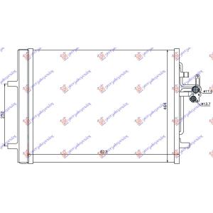 HLADNJAK KLIME 1.6 - 2.0 DIZEL (585x470x16) VOLVO S80 (2006-2013) (OEM: 30794562, 31274157)