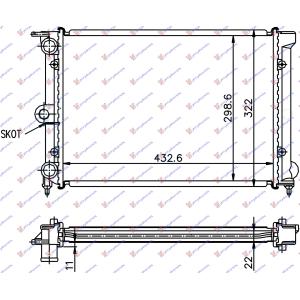 HLADNJAK 1.0 - 1.3 (43x32) VALEO CLASSIC VW POLO - AUDI 50 (1982-1990) (OEM: 171121253CF, 171121253CJ)