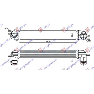 HLADNJAK INTERKULERA 1.6 - 2.0DIZEL (540x85x64)BRZ.SPOJ MINI COOPER/ONE (R56) (2006-2011) (OEM: 8506904, 17518506904)